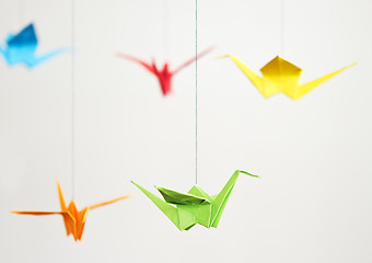 Image showing origami crane birds