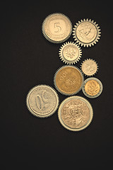 Image showing Coins gearwheels