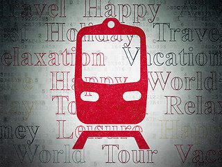 Image showing Vacation concept: Train on Digital Paper background
