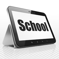 Image showing Education concept: Tablet Computer with School on display