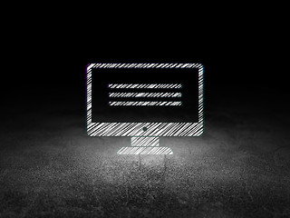 Image showing Programming concept: Monitor in grunge dark room