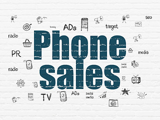 Image showing Advertising concept: Phone Sales on wall background