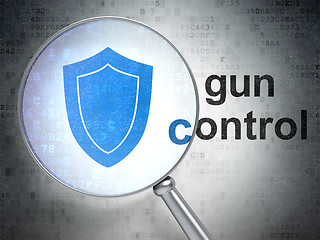 Image showing Privacy concept: Shield and Gun Control with optical glass