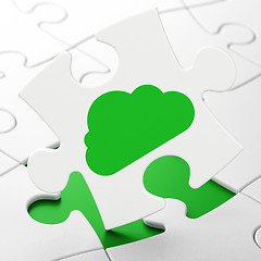 Image showing Cloud computing concept: Cloud on puzzle background