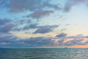 Image showing sunset over sea