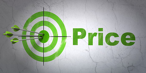 Image showing Advertising concept: target and Price on wall background