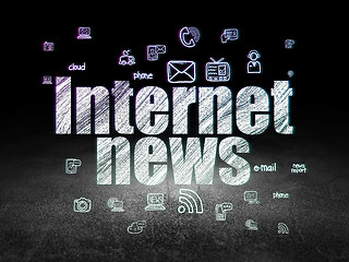 Image showing News concept: Internet News in grunge dark room