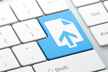 Image showing Web development concept: Upload on computer keyboard background