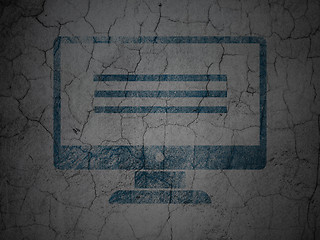 Image showing Database concept: Monitor on grunge wall background