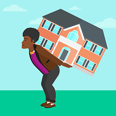 Image showing Man carrying house.