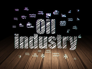 Image showing Manufacuring concept: Oil Industry in grunge dark room