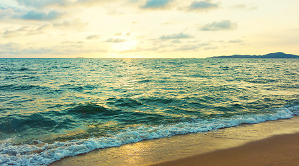 Image showing sunset over sea