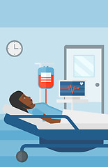 Image showing Patient lying in hospital bed.