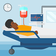 Image showing Patient lying in hospital bed.