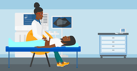 Image showing Patient under ultrasound examination.