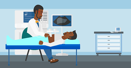 Image showing Patient under ultrasound examination.