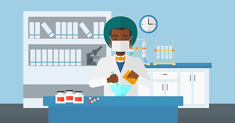 Image showing Pharmacist preparing medicine.