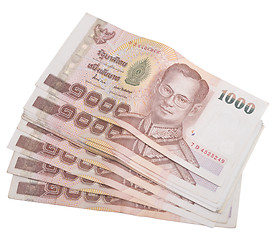 Image showing Thai banknotes on white