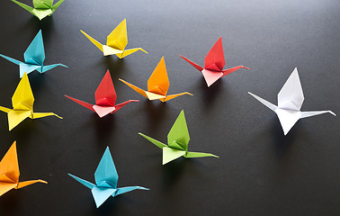 Image showing origami crane birds