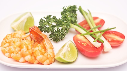 Image showing grilled shrimp on plate