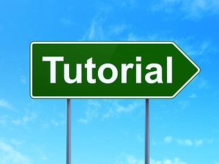 Image showing Learning concept: Tutorial on road sign background