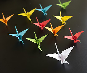 Image showing origami crane birds