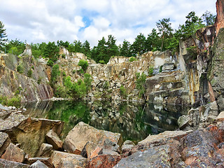 Image showing Beautiful lake in the ancient stone quarry
