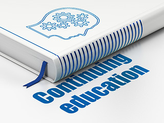 Image showing Education concept: book Head With Gears, Continuing Education on white background