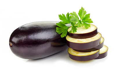 Image showing fresh eggplant on white background