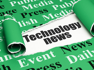 Image showing News concept: black text Technology News under the piece of  torn paper