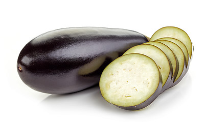 Image showing fresh eggplant on white background