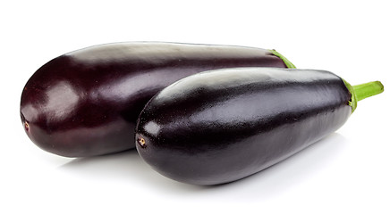 Image showing fresh eggplants on white background