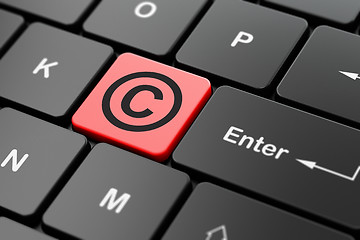 Image showing Law concept: Copyright on computer keyboard background