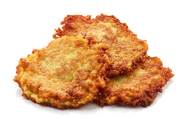 Image showing potato pancakes on white background