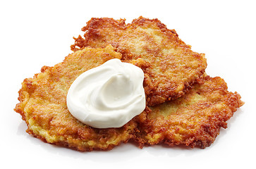 Image showing potato pancakes on white background