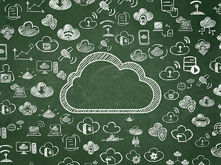 Image showing Cloud networking concept: Cloud on School Board background