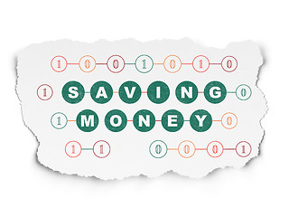 Image showing Business concept: Saving Money on Torn Paper background