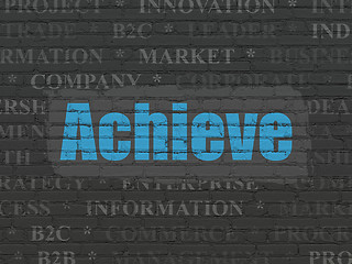 Image showing Business concept: Achieve on wall background