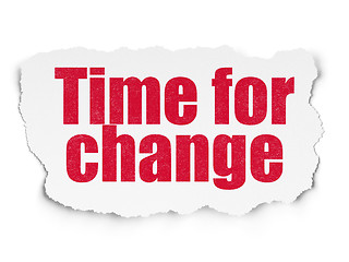 Image showing Time concept: Time for Change on Torn Paper background