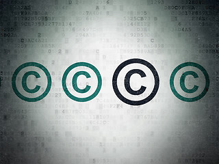Image showing Law concept: copyright icon on Digital Paper background