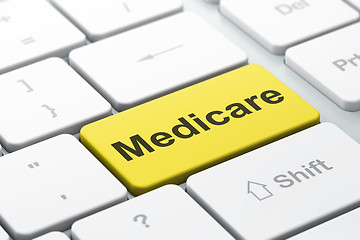 Image showing Medicine concept: Medicare on computer keyboard background