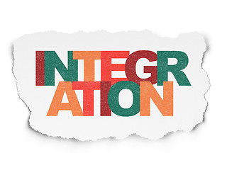 Image showing Business concept: Integration on Torn Paper background