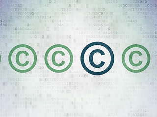 Image showing Law concept: copyright icon on Digital Paper background