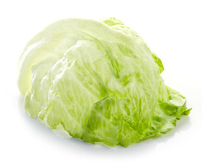 Image showing green iceberg lettuce leaf