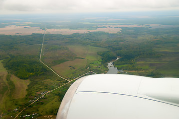Image showing Aerial view of summer field