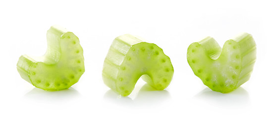 Image showing green celery stick pieces