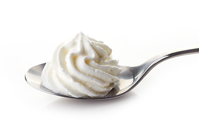 Image showing spoon of whipped cream