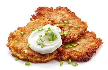 Image showing potato pancakes on white background