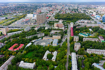 Image showing Bird eye view on Tyumen city. Russia