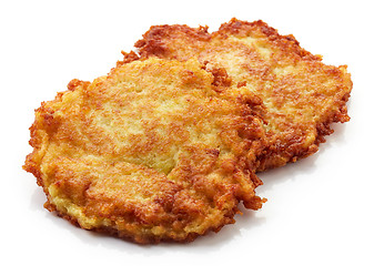 Image showing potato pancakes on white background